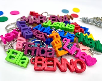 Personalized keychain with name, gift for starting school 2026, 3DKidsDesigns