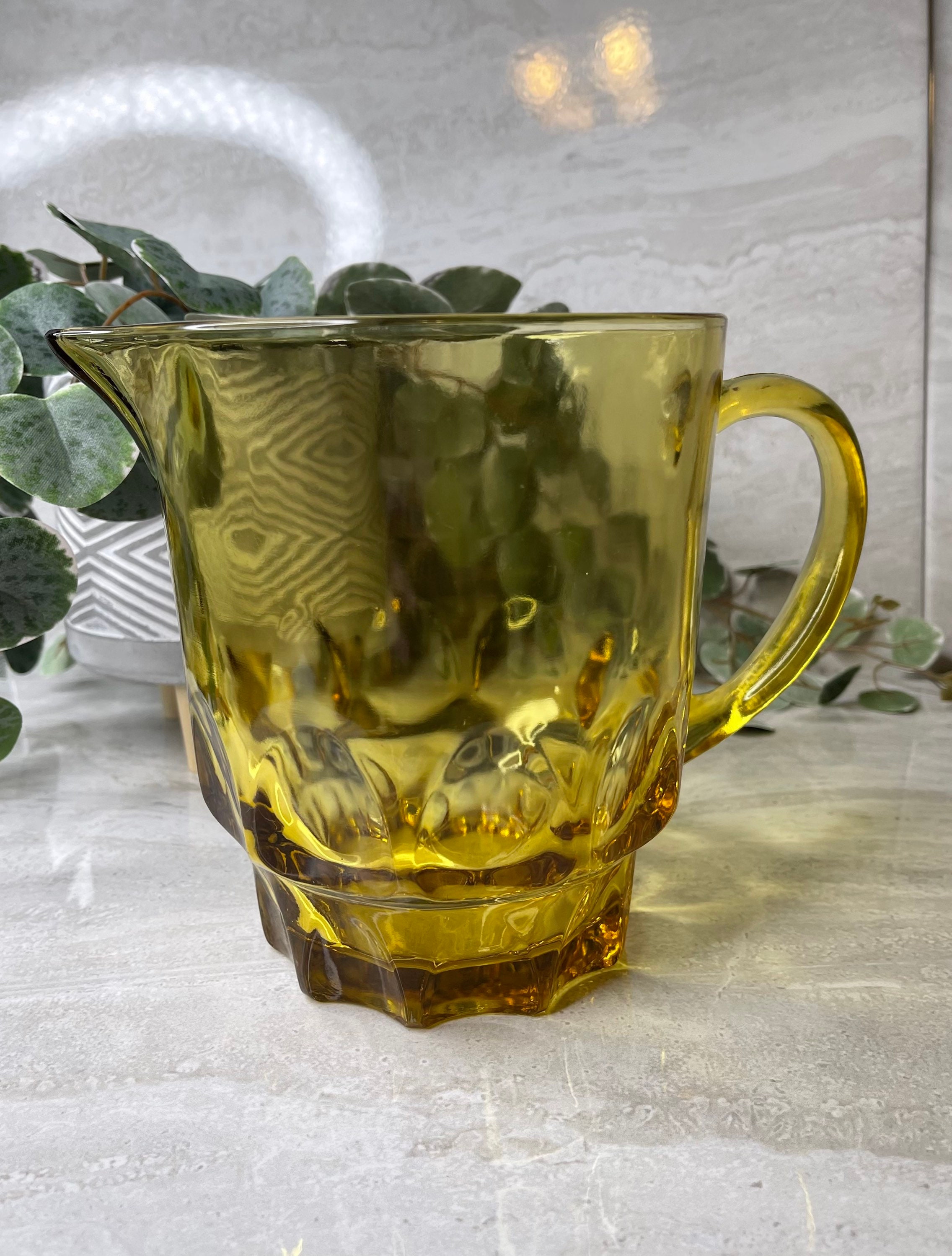 Vintage Amber Pitcher Pitcher Etsy