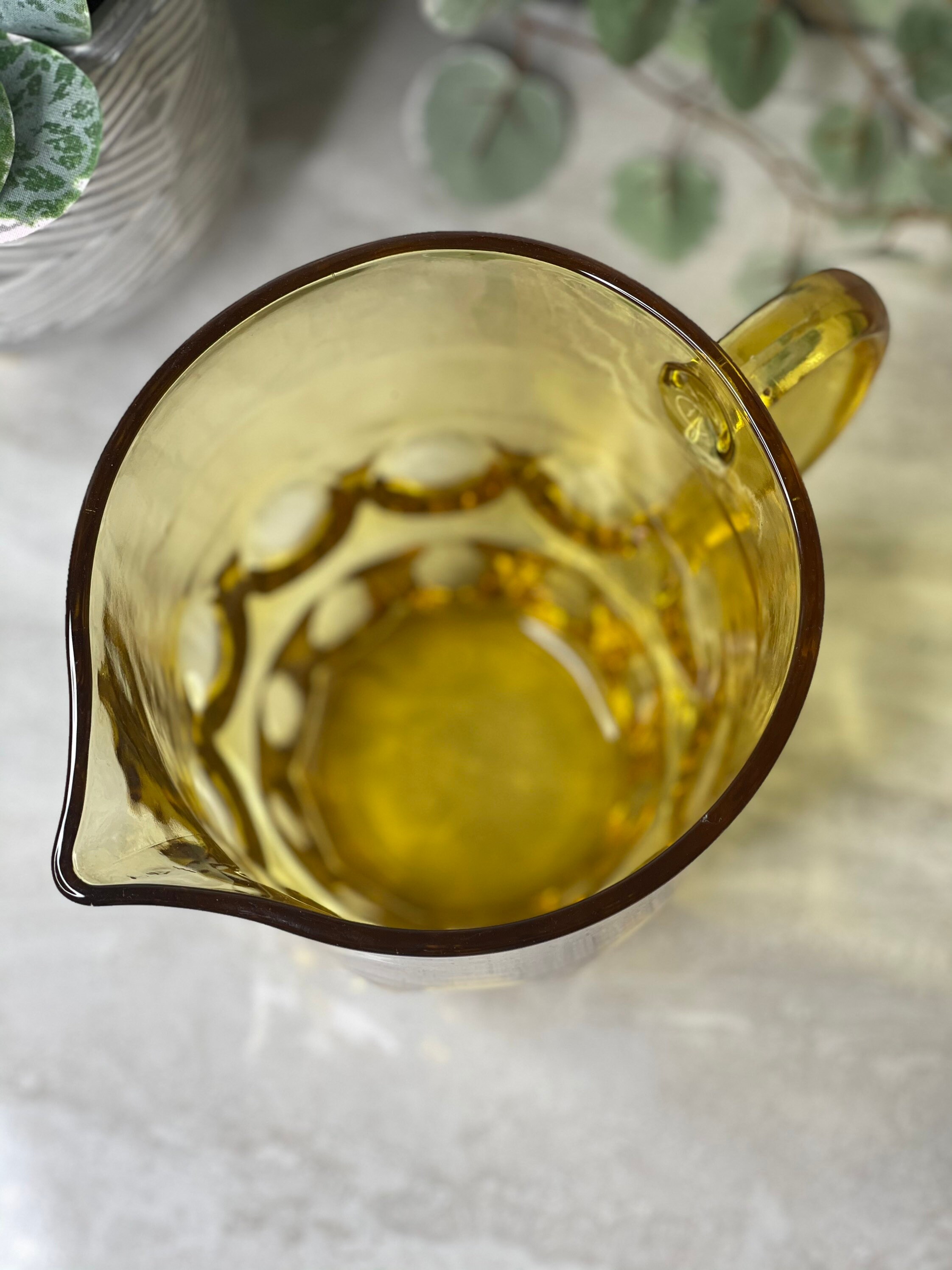 Vintage Amber Pitcher Pitcher Etsy