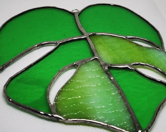 Stained glass Manstera leaf,stained glass leaf ornament
