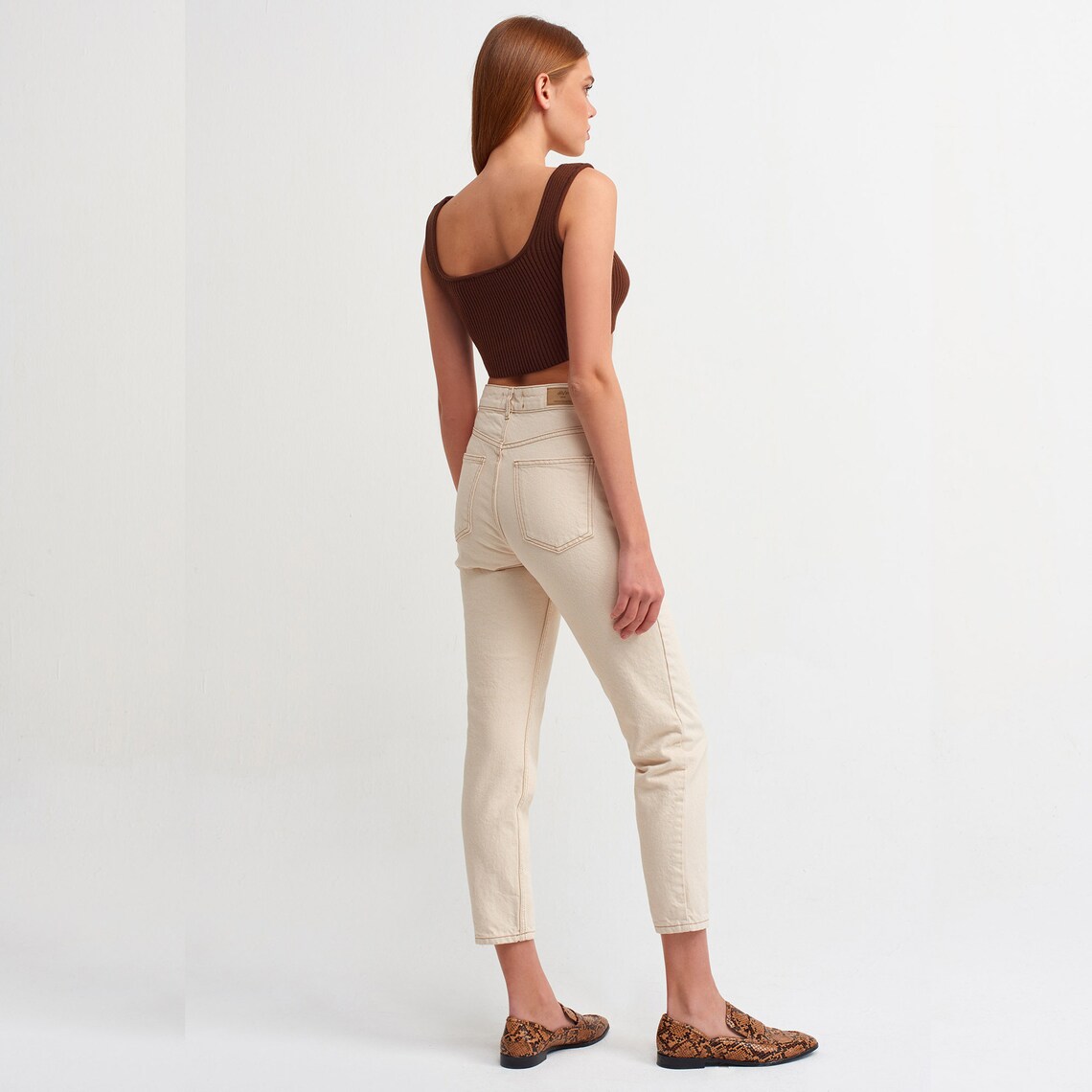 Mom Jeans Cream Color Jeans Jeans For Women Stylish Etsy