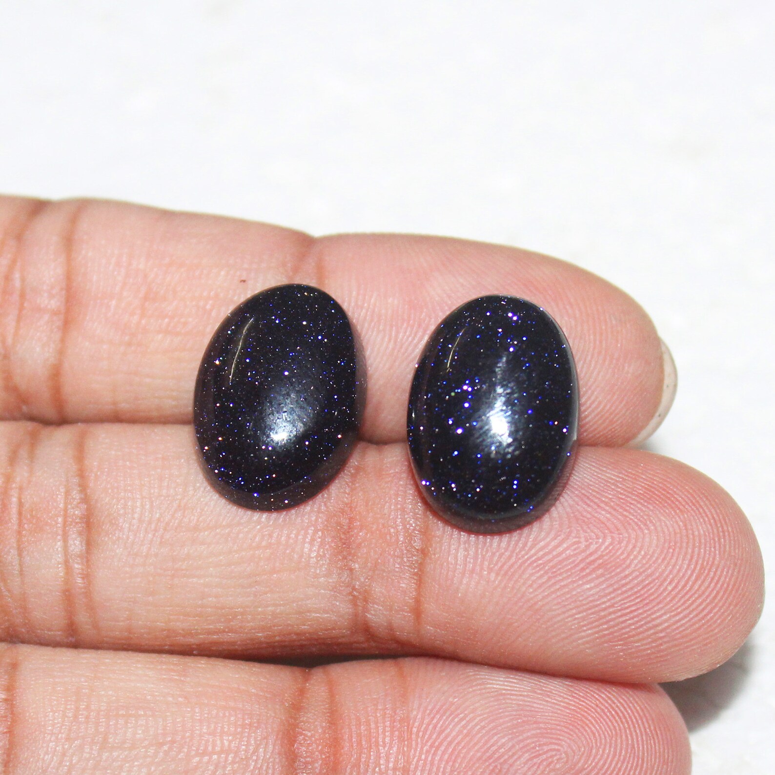 Blue Goldstone Gemstone AAA Quality Cabochon Gemstone Size 18x13 Mm Oval & 9.40 Ct Weight per