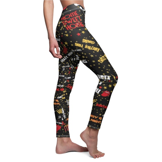 Roll Leggings 80s Rock Pants Skinny Fit 