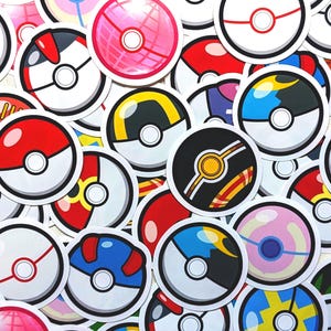 Variety of Pokeball Vinyl Stickers