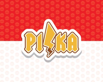 PI/KA - Pokemon Pikachu Inspired Die-Cut Vinyl Sticker