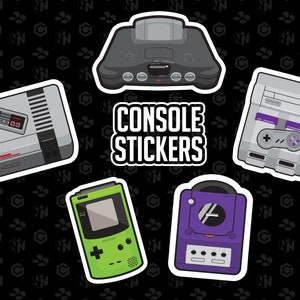 Pegatinas de consola de juegos retro: pegatinas de vinilo troqueladas