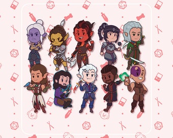 Baldur's Gate 3 Inspired Vinyl Chibi Character Stickers (BG3)