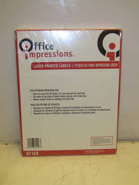 Office Impressions 100 Sheet Laser Printer Label 4 X 3.1/3 - Etsy
