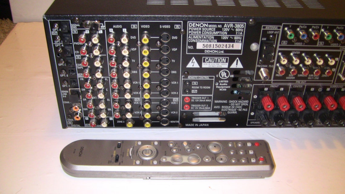 Denon AVR3805 7.1 Ch 160w Home Theater Receiver 3zone AL24 Etsy UK