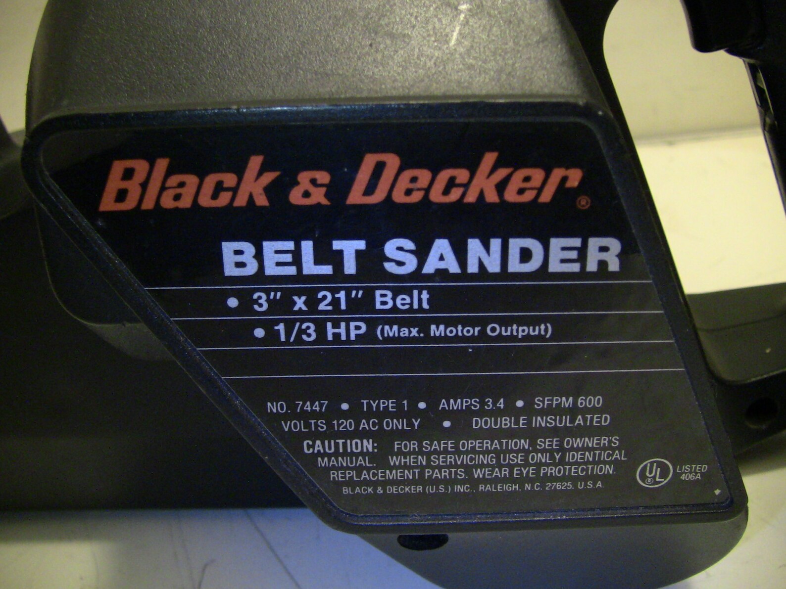 Black & Decker Belt Sander Model 7447 3 X 21 Belt Etsy