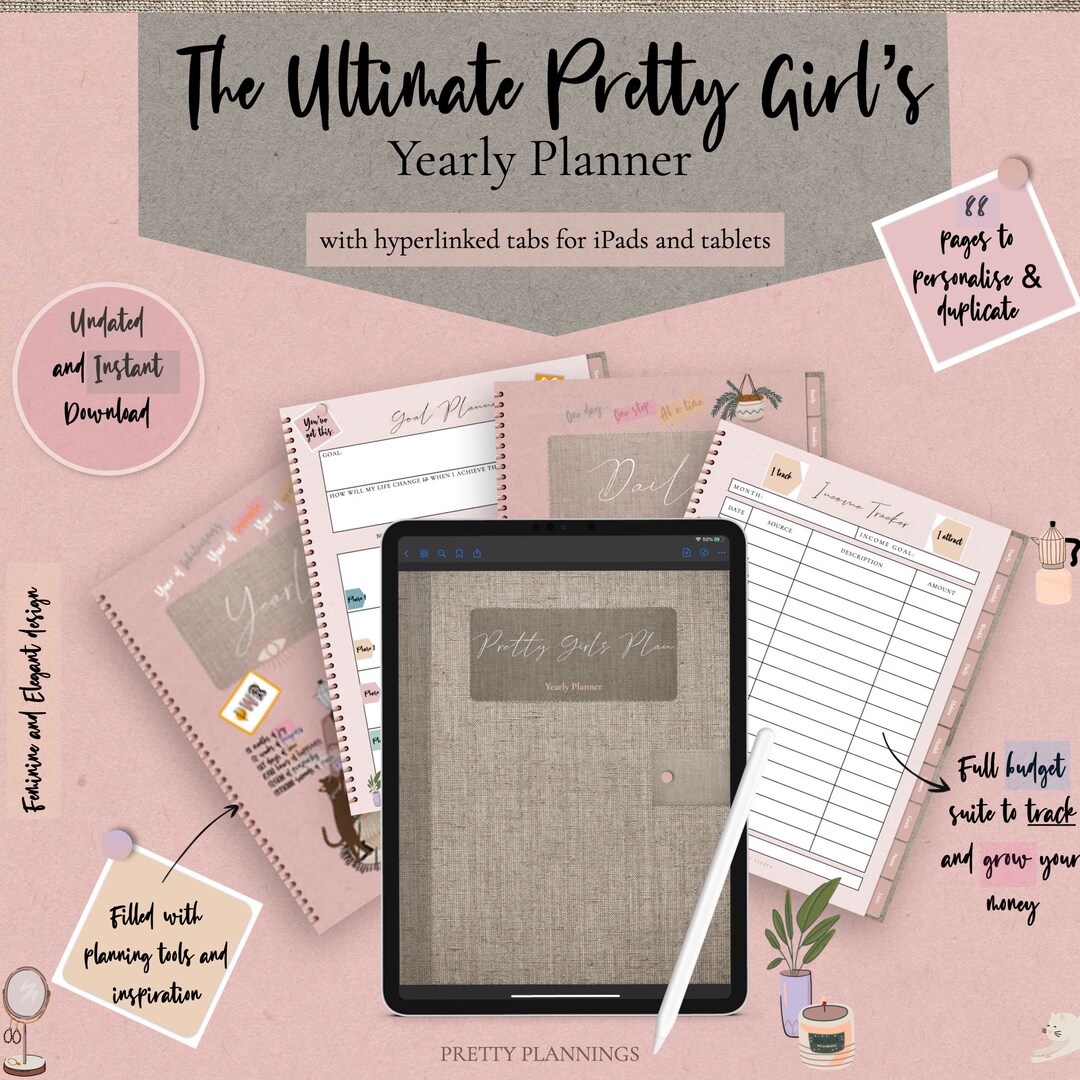 The Pretty Girl's Ultimate Life Yearly Planner Digital - Etsy
