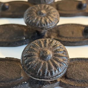 Vintage Cast Iron Drawer Pulls, French Cottagecore Design