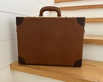 Vintage Amiet Leather Attaché, Briefcase, Laptop Case, Documents Folio, Nonbinary Gift for Travelers