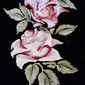 Vintage Painting,  Oil on Velvet Painting, Floral Oil Painting, Framed Original Oil Painting - 12 x 10, Free Shipping