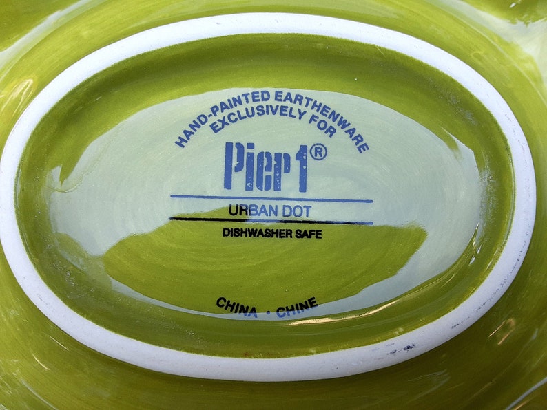 Vintage Pier 1 urban Dots LARGE Divided Condiment Etsy