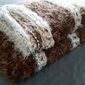 Vintage Afghan, Hand Knitted, 58&quot; x 54&quot;, Free Shipping!