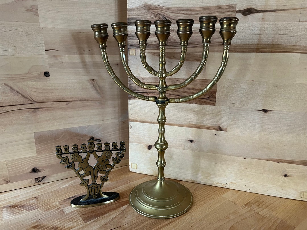 Vintage Brass Menorahs, Set of 2, One Children's Menorah Etsy