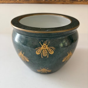 Vintage Cachepot Andrea By Sadek Gold Bee Planter