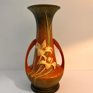 Roseville Pottery, Zephyr Lily, LARGE Arts and Crafts Vase #140-12