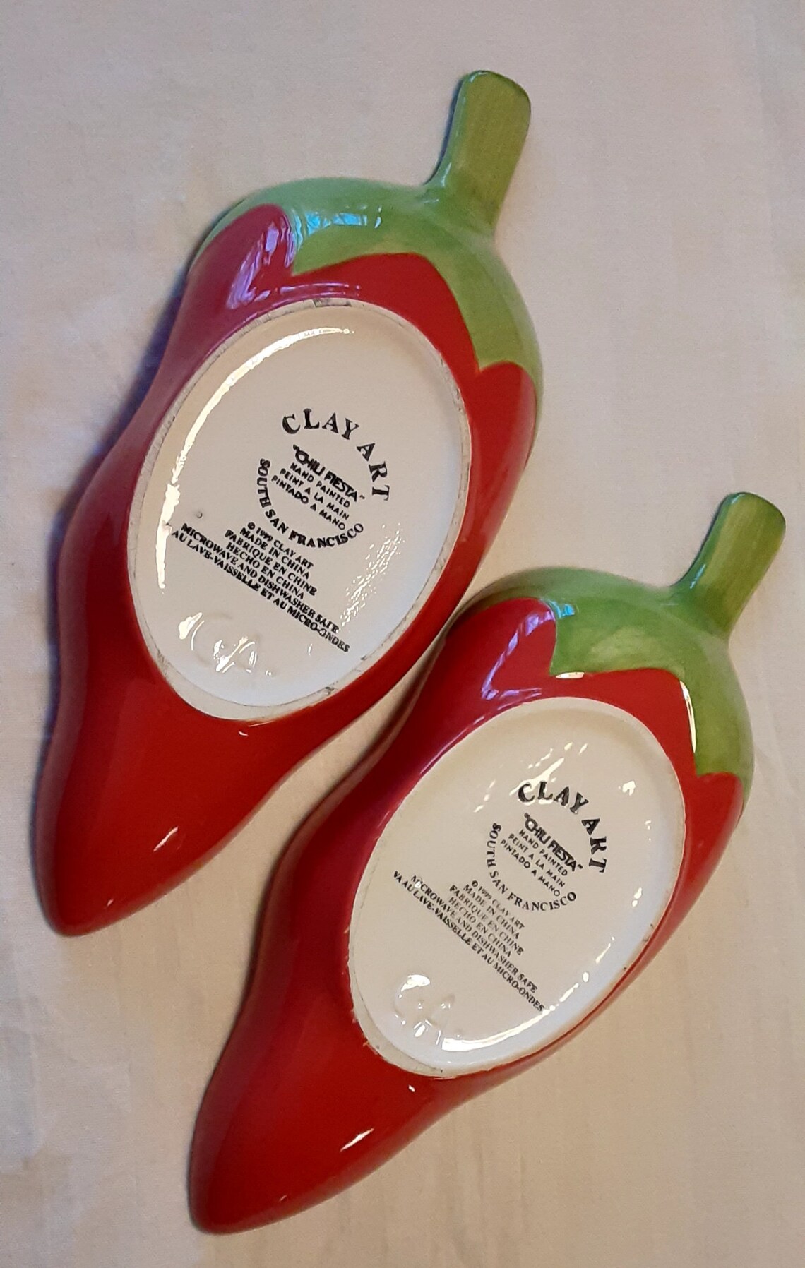 Condiment Dishes Chili Pepper Serving Bowls Clay Art Etsy
