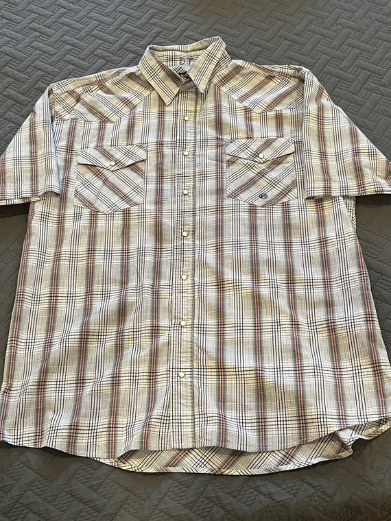 Vintage Pearl Snap Western Shirt, Plaid ROPER XL - image 3