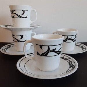 Corelle Lyric Set of 4 Coffee Mugs, 4 Dessert Plates