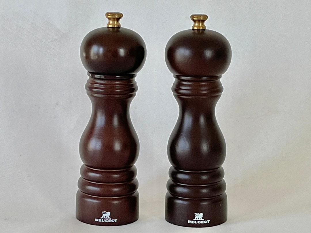 Vintage Peugeot Salt and Pepper Grinders, Salt and Pepper Mills, Dark