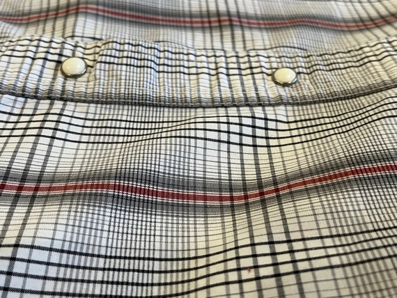 Vintage Pearl Snap Western Shirt, Plaid ROPER XL - image 6