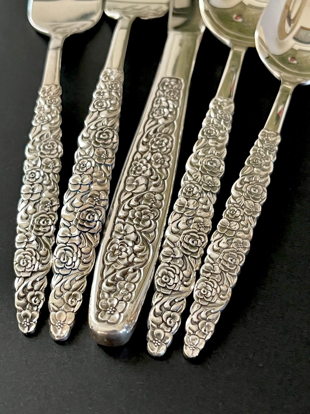 Rogers Floral Bouquet Silverplate Flatware Set, Service for 14, 79 ...
