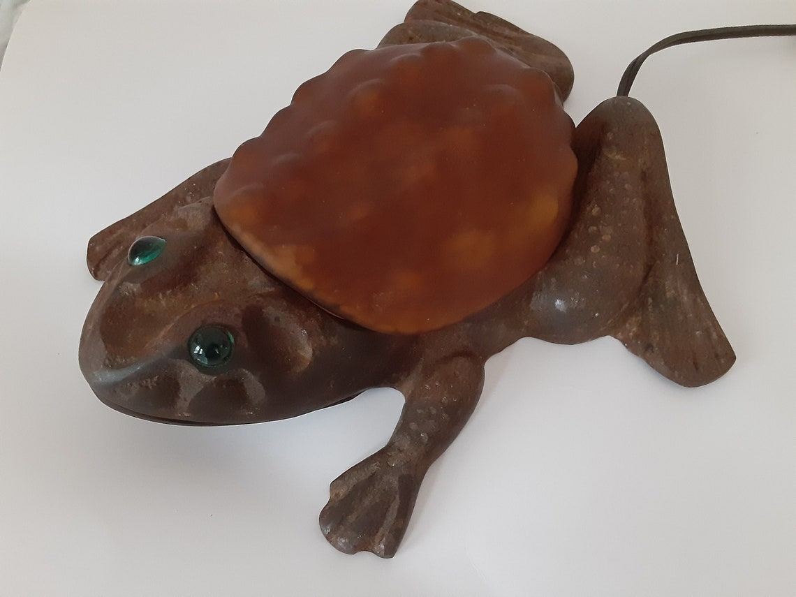 Vintage Cast Iron Frog Lamp Frog Table Lamp Ambient Night Etsy