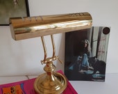 Brass Piano Lamp, Banker 39 s Light, Vintage Adjustable Desk Lamp, Solid Brass, 1980 39 s Piano Lamp