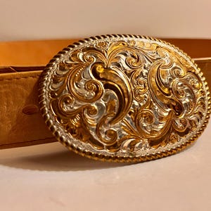 Crumrine Silverplate Large Western Belt Buckle, Vintage Western Wear