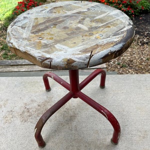 Vintage Stool, Industrial Stool, Painter&#39;s Stool, Woodworker&#39;s Stool, Plant Stand, Foot Stool, Side Table