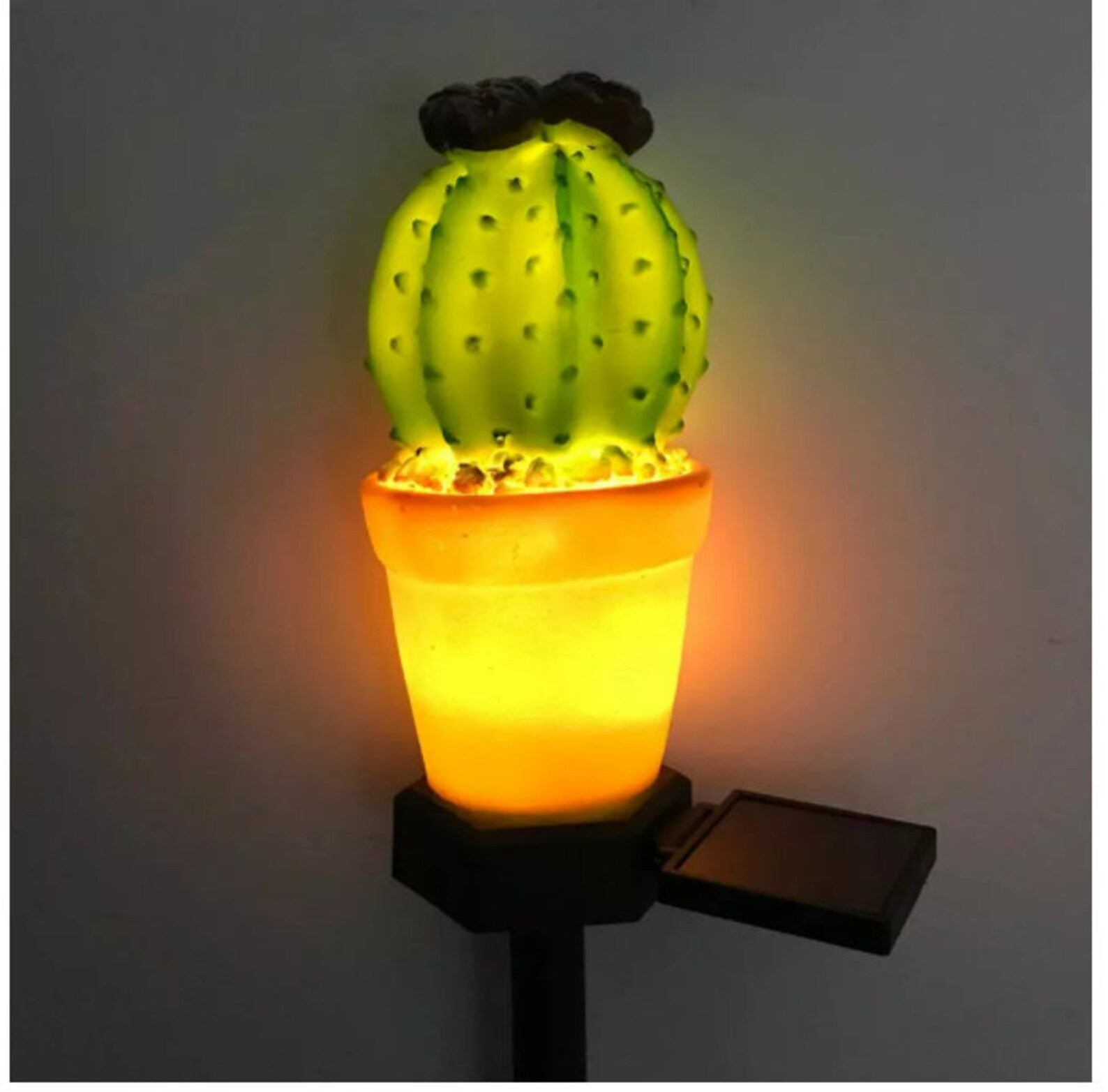 Solar LED Lawn Lamp Cactus Shape Spike Light for Outdoor Etsy