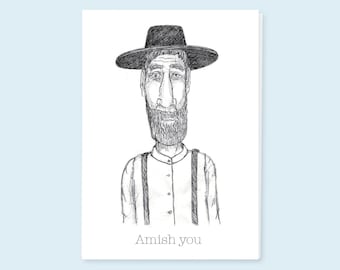 Biglietto Amish con un gioco di parole: saluto Amish