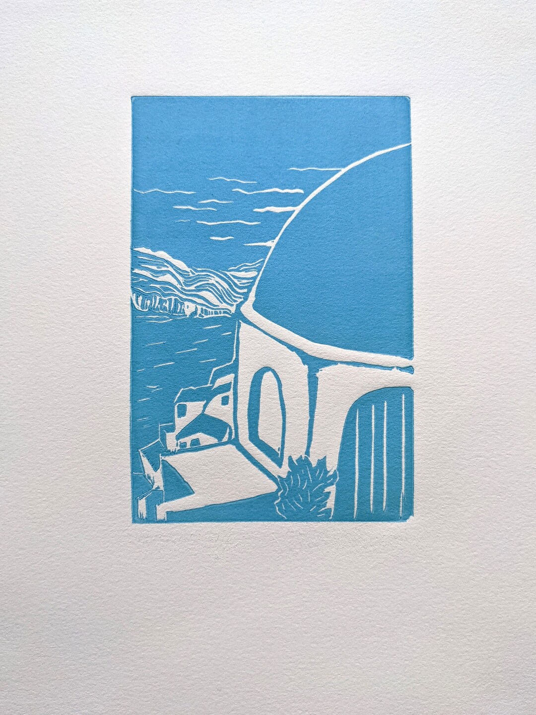 Lino Cut Print of Greece Greece Lino Cut Print Greece Etsy