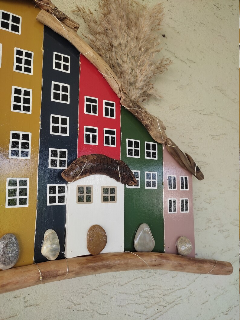 Driftwood Wall Art Wooden Houses and Cottages House Shaped Etsy
