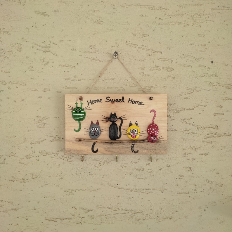 Wandhaken Frosch Lotus Blume – Holz, 30x20 Cm, Mit 5 Haken, Für Flur, Küche, Büro
