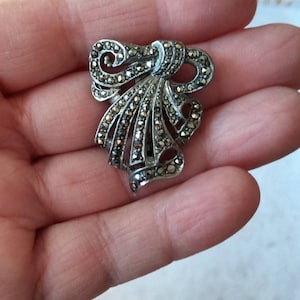 Vintage Silver and Marcasite Clip