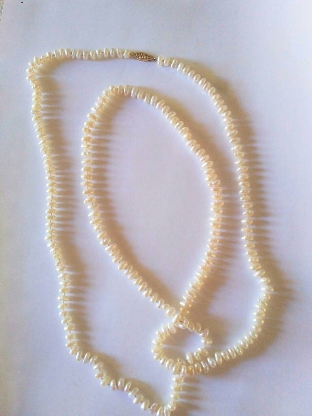 Perle D'acqua Dolce A Grana Di Riso - 8x7 Mm - Grado A Bianco X35cm - Foto 9