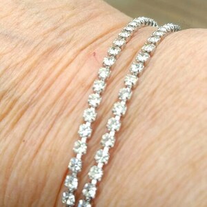 bracelet de tennis vintage Rhinestone Two Strand