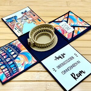 Explosionsbox Reise Rom - Geschenk Gutschein Geschenkbox