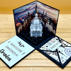 Explosionsbox Reise Dresden - Frauenkirche Urlaub Geschenk Gutschein Geschenkbox