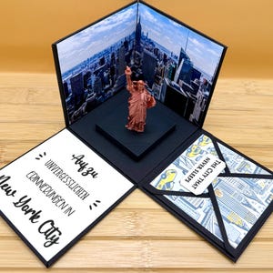 Explosionsbox Reise New York City - NYC Freiheitsstatue Urlaub Geschenk Gutschein Geschenkbox