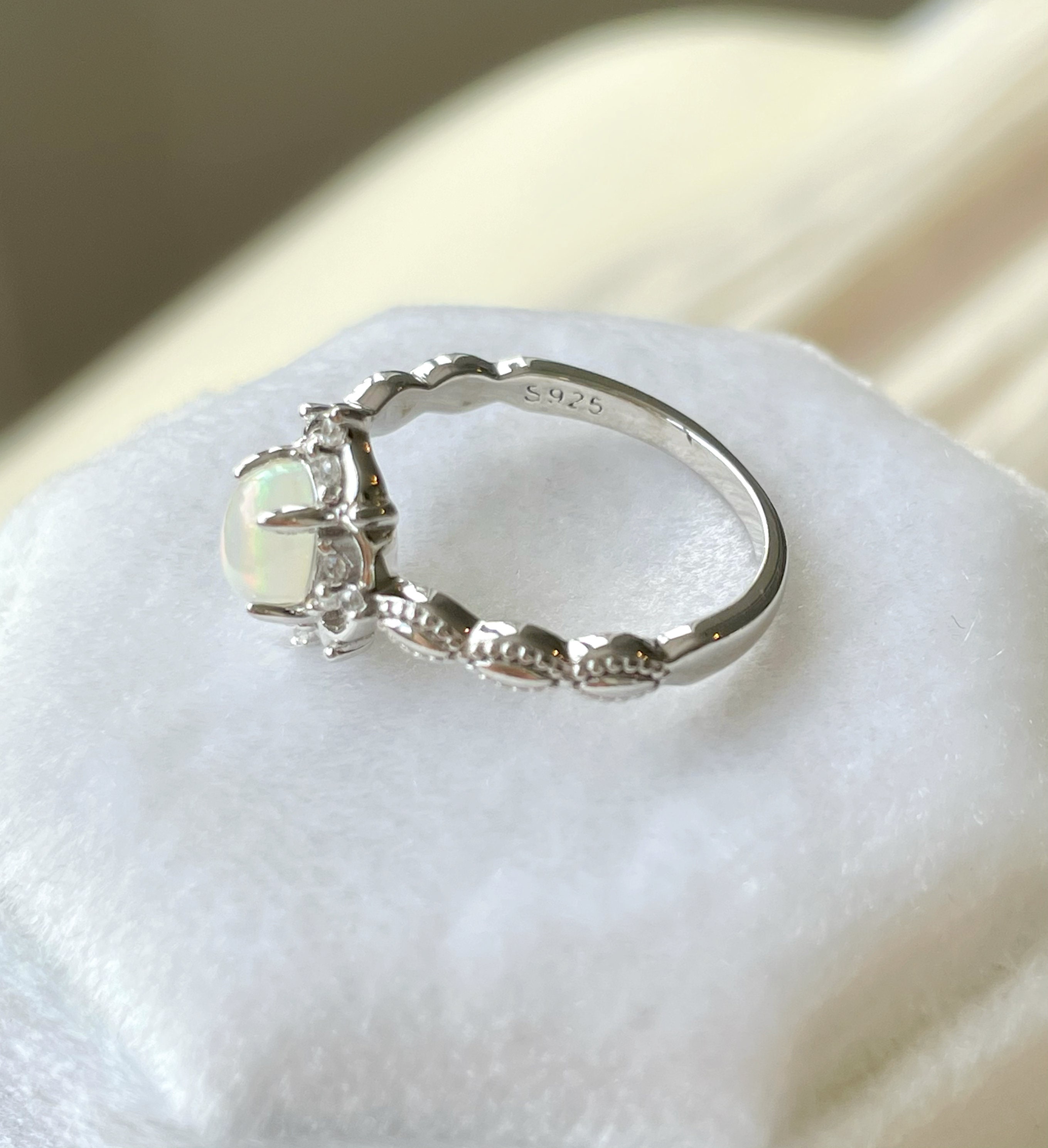 Silver Bridal Ring Dainty Wedding Ring White Gold Bridal Etsy