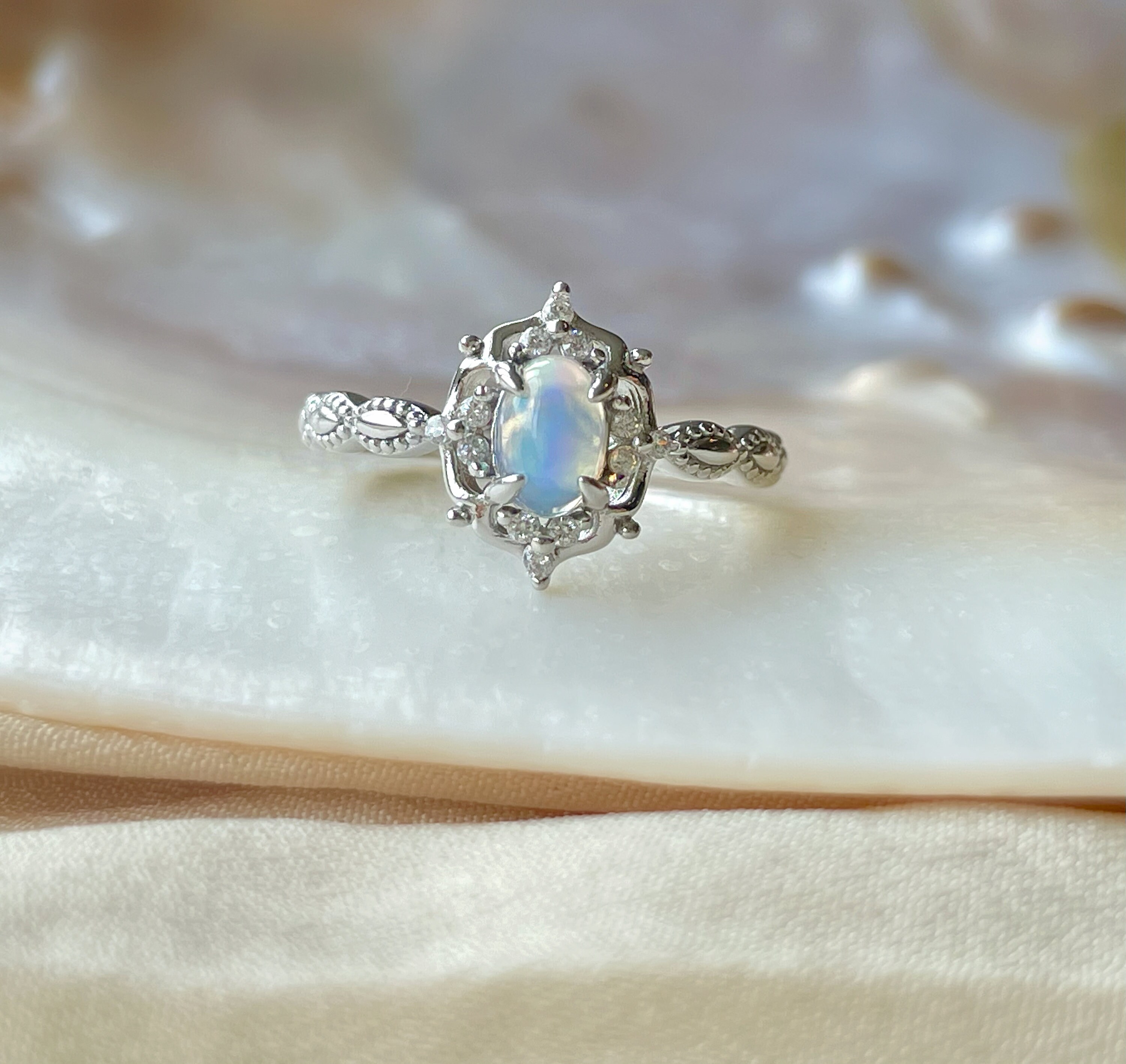 Silver Bridal Ring Dainty Wedding Ring White Gold Bridal Etsy