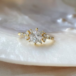 Rustic Engagement Ring Dainty Wedding Ring Vintage Promise - Etsy UK