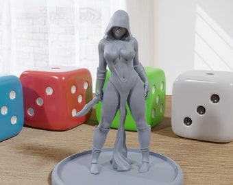 Cultist Pinup SFW/ NSFW 3D Printed Minifigures for Fantasy Miniature Tabletop Games DND, Frostgrave 28mm / 32mm / 75mm