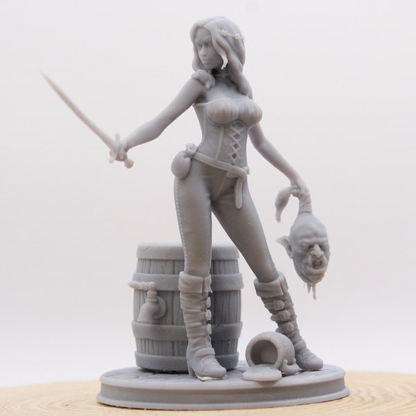 Sexy Jalissa Warrior - Sexy Pin-Up Fan Art - SFW - NSFW - 3D Resin Print Figure - 75mm Scale