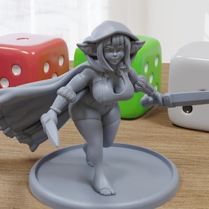 Goblin Adventurer Sexy Pinup SFW/ NSFW 3D Printed Minifigures for Fantasy Miniature Tabletop Games DND, Frostgrave 28mm / 32mm / 75mm